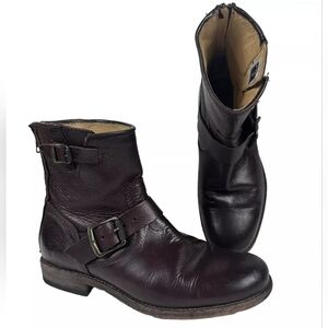 Frye Dark Brown Leather Ankle Boots